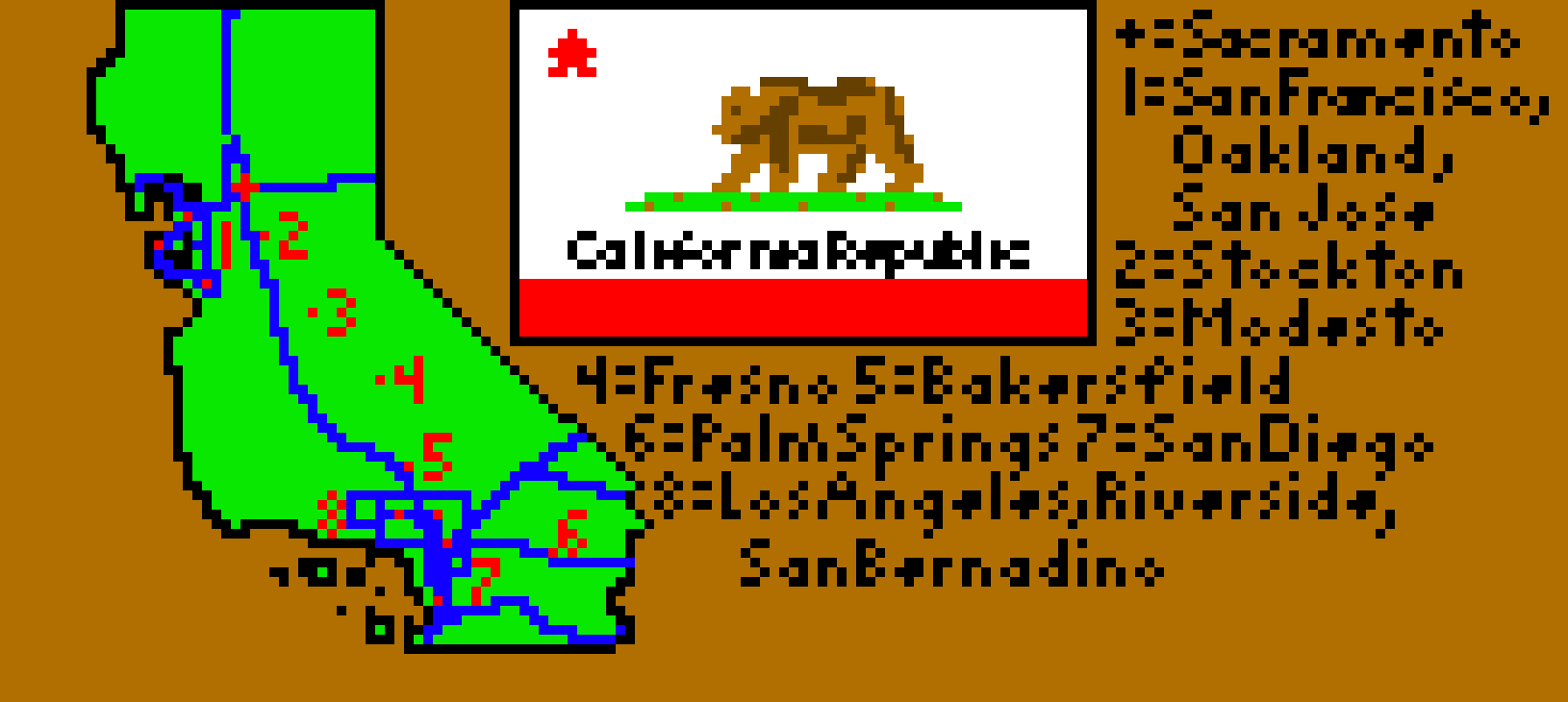 [9664c4] California Pixel Map