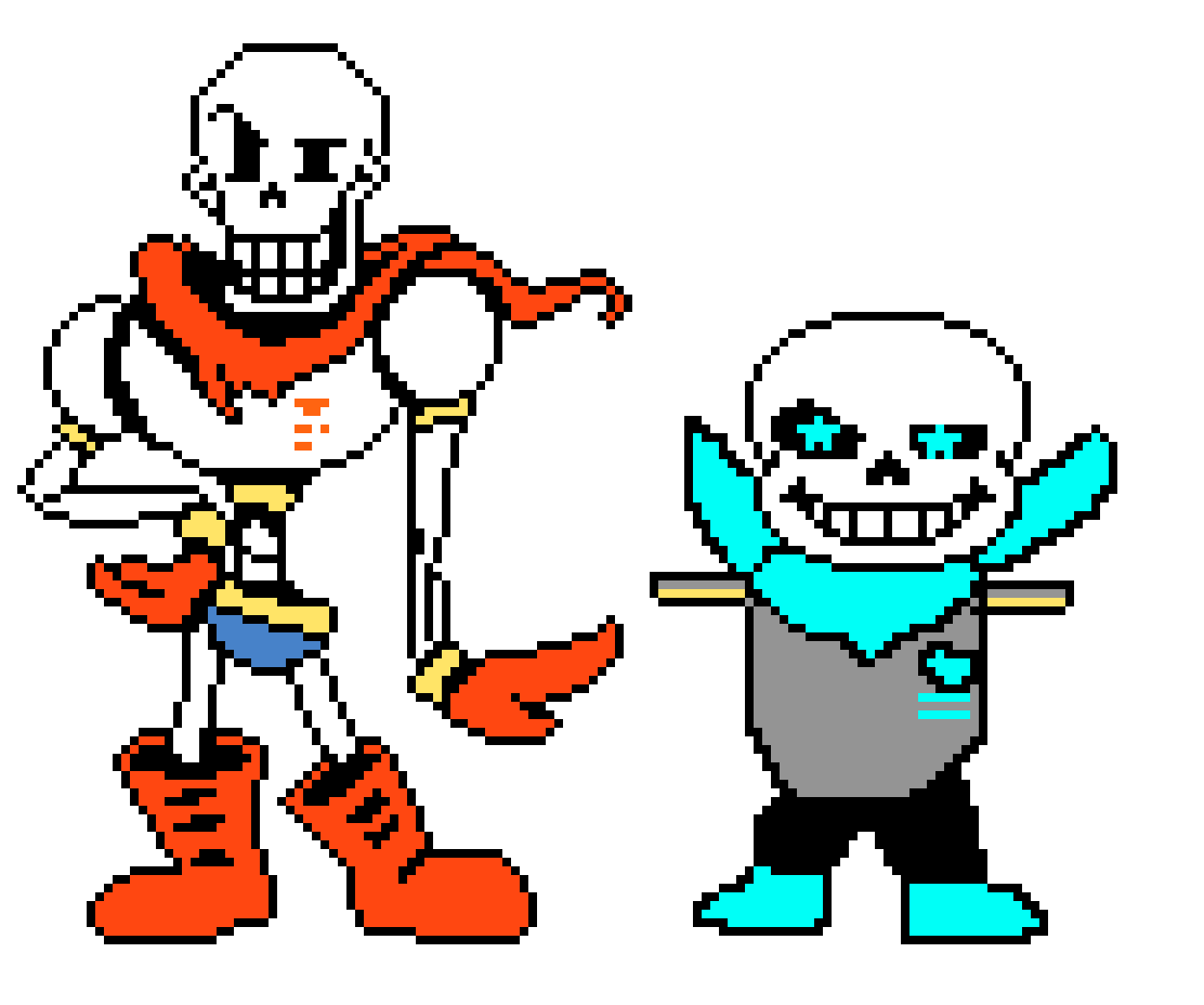[8c4552] Undertale Sans and Papyrus Battle Sprite. (Update Papyrus's Head)