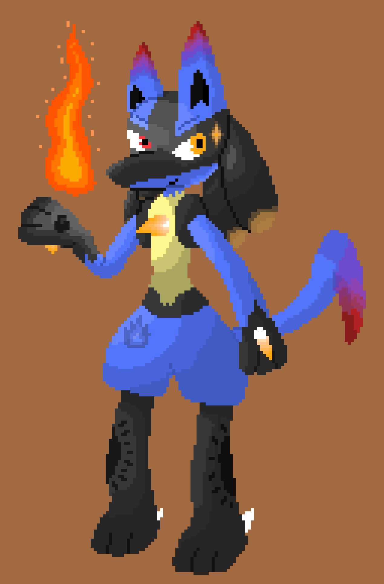 [f7c573] and Steel-Flame Lucario :V -mawile