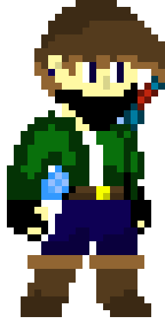 [05eb87] A Little more detailed Retro with an Arhalis. (An Arhalis is a weapon that has a medium rang but has an Insane Speed. It does 20 damage per each swing and it also very weak knock back so the enemy can stay in the flurry of slashes. 