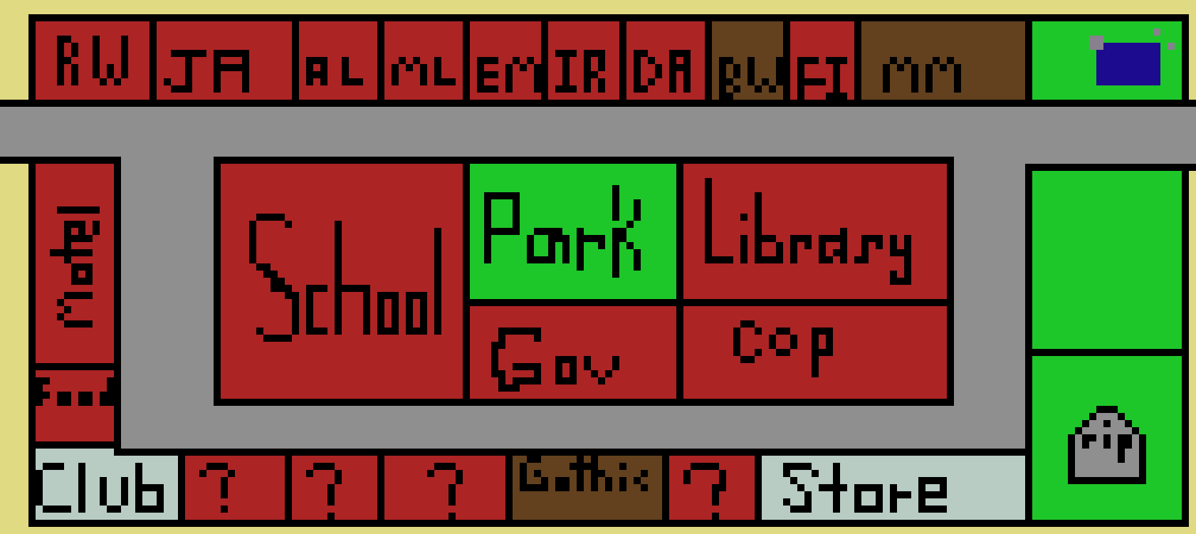 [4d9854] town pixel art