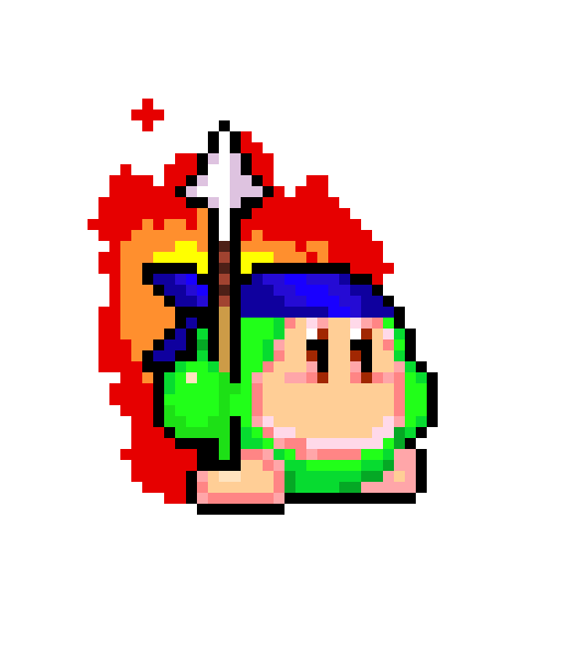 [9664c4] Waddle Dee (green and flame)