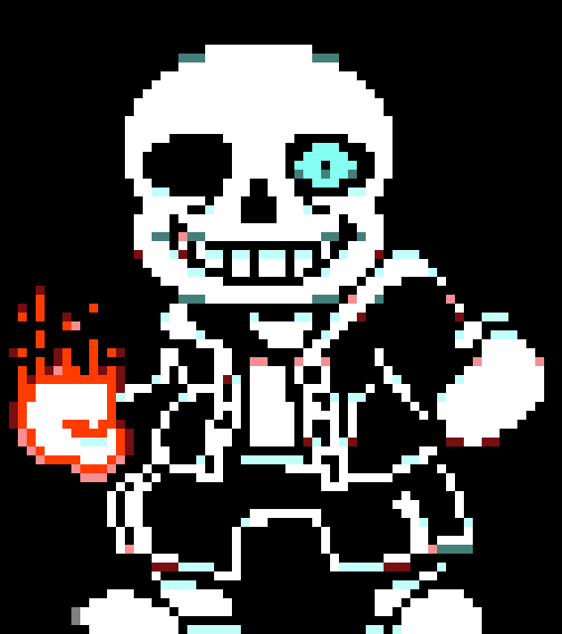 [6a27ef] *in the blick of an eye a massive gaster blaster is summoned behind here and she is held in the air with blue magic* D,I,E *the blaster fires* - Determined sans