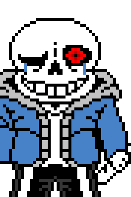 [405e37] He is just like regular sans but he remembers the last genocide run that happened (If you do 2 consecutive genocide runs in a row) and he remembers not only the pain from being killed twice, but he now remembers seeing his friends and family die 3 times now. He has had enough and he picks up an additional weapon to aid in his fight against the player.