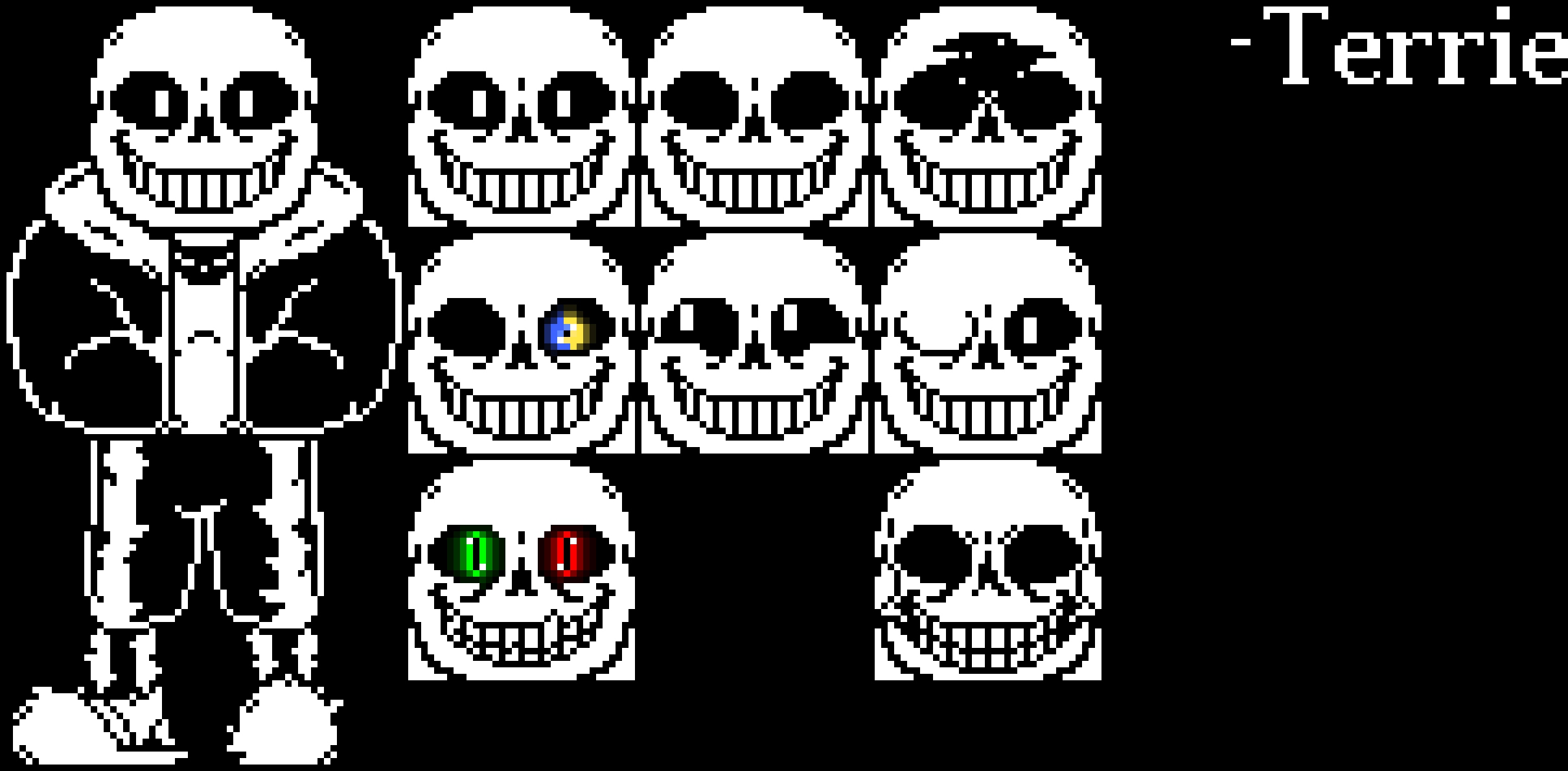 [a228fa] [Repost cause awesome] "Scratch Sans sprite | Bonus: Realistic skull, and Terrie eye colour skull...