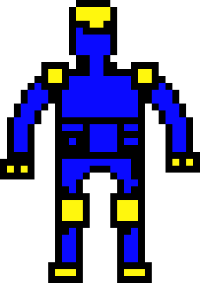 [55e6d6] blue and yellow man
