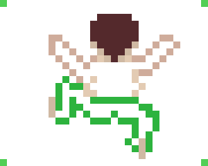 [9664c4] Green pants man right -1 left 1