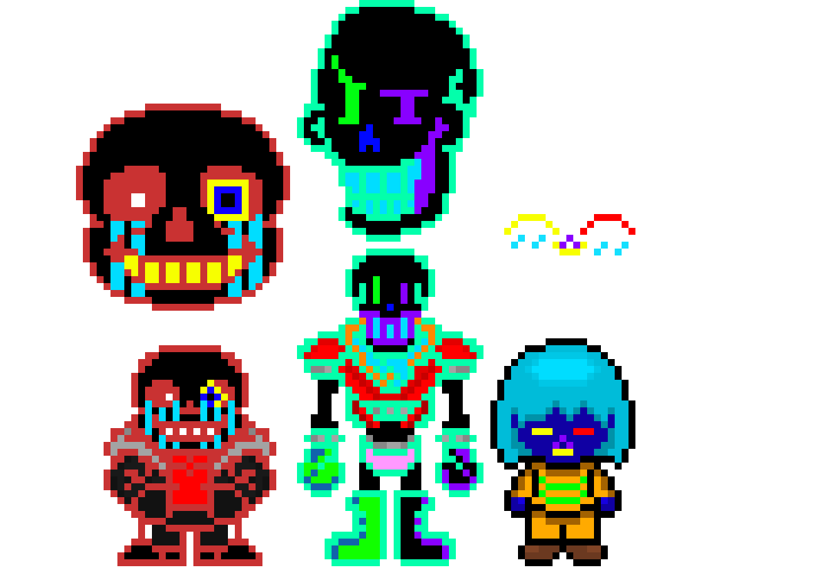 [69cf38] error sans and error papyrus and....cute glitched frisk