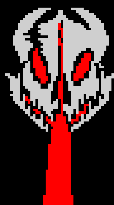 [a23199] *Leb didn't know he just rolled into a gaster blaster that is above him and it fires down at leb*