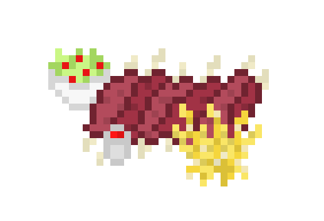 [4990ee] ribs salad and frys