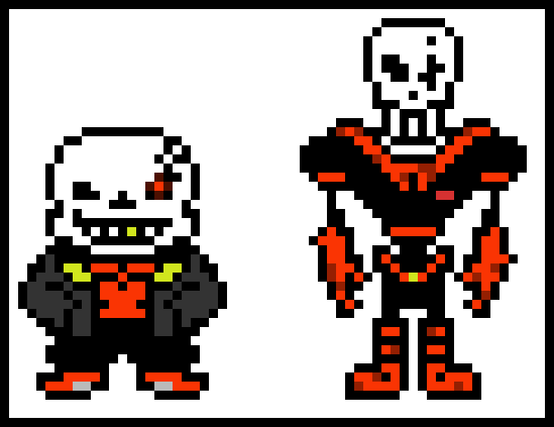 [93f87b] underfell sans and papyrus sprites
