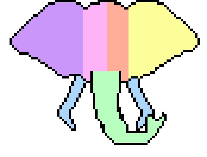 [0e950a] Rainbow Elephant