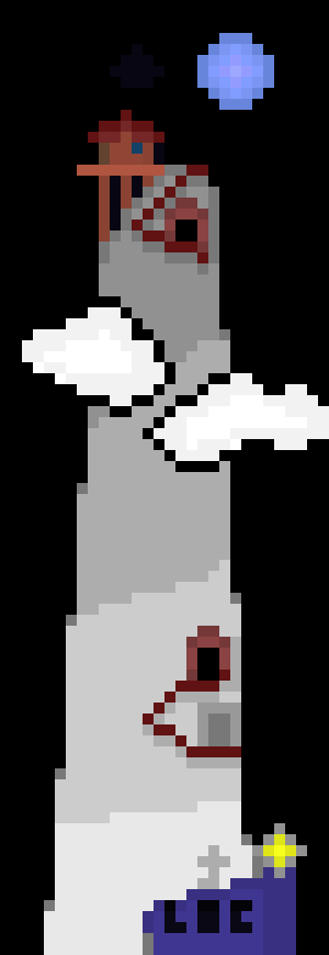 [be82ba] (The moon shines overhead, its color now a pale blue)