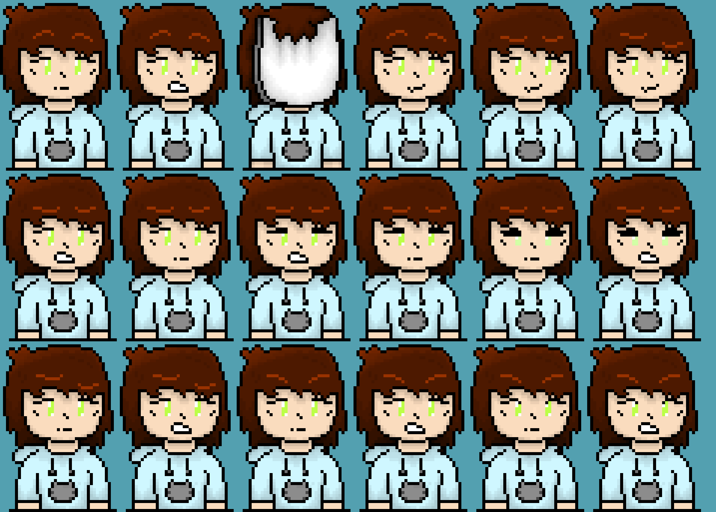 [be82ba] Mocha Ikari base emotions full sheet. [spoilers]