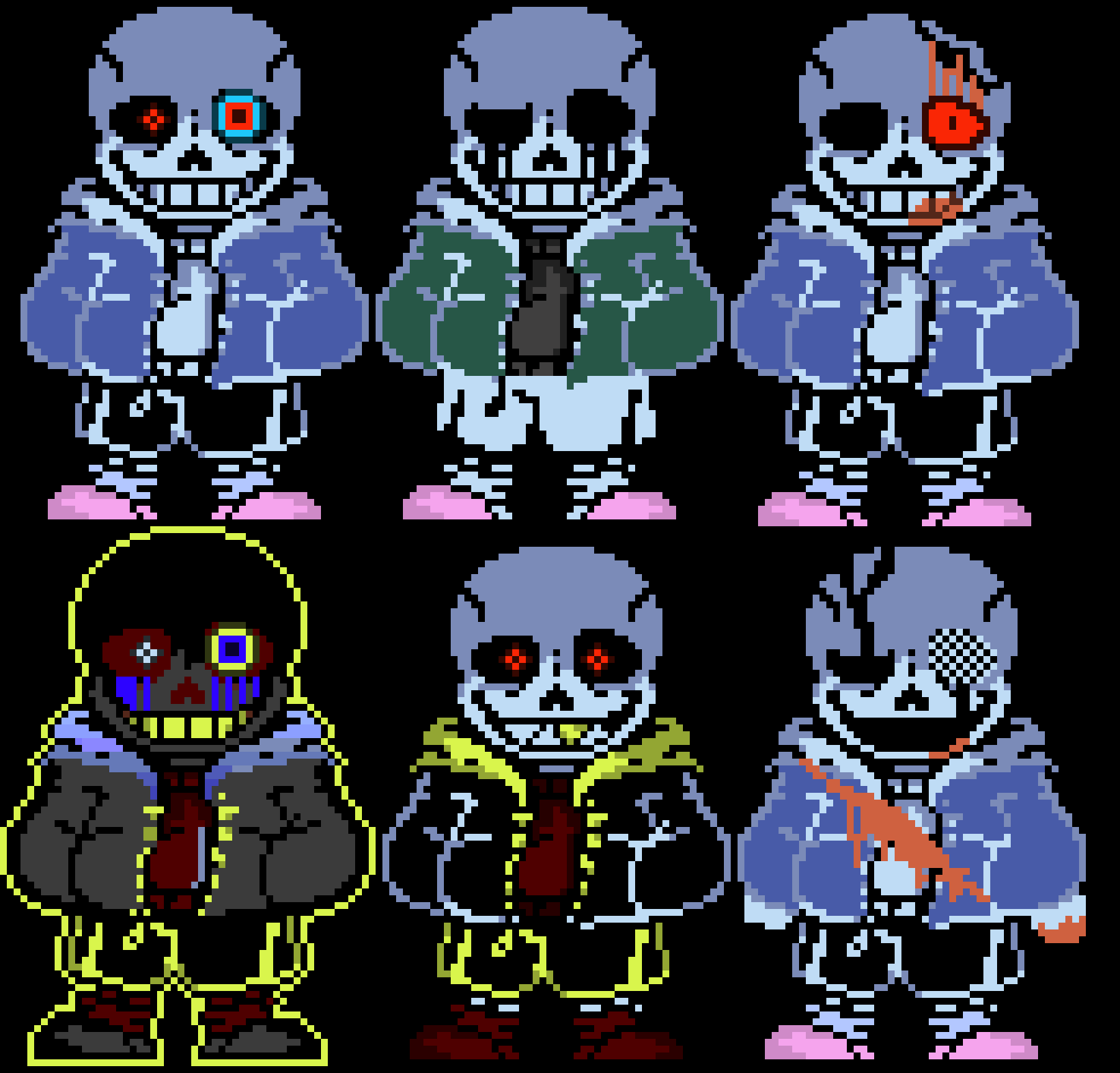 [9ec530] I remaid someones sprite and copyed it and made differnt sanses out of the one sans i  hope u like it