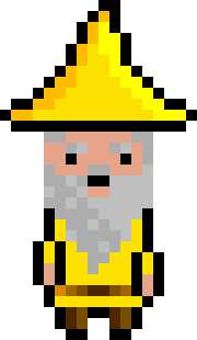 [bb0007] Pixel Wizard Gold Idle AniF4