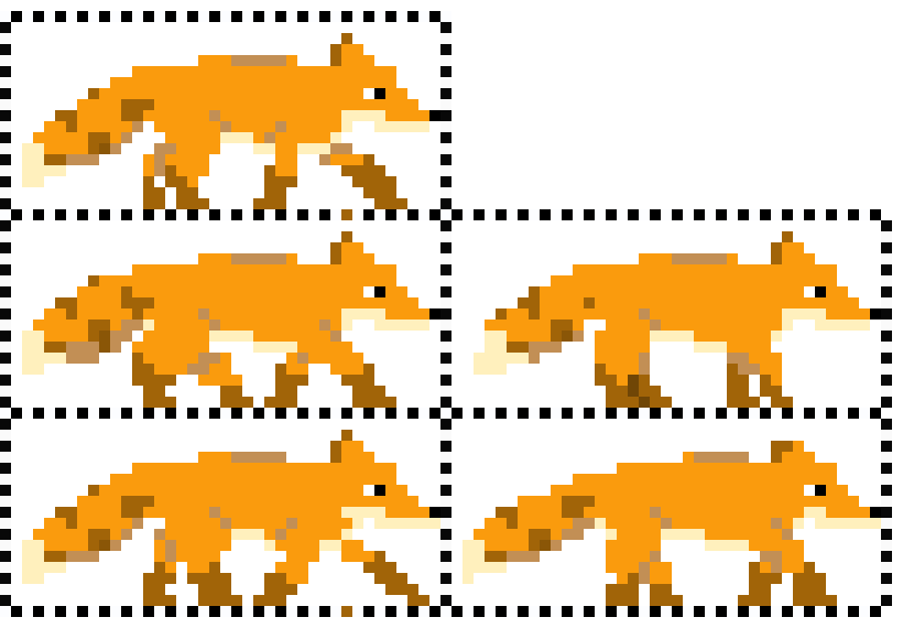 [b8d3c8] simple fox walking sprite animation