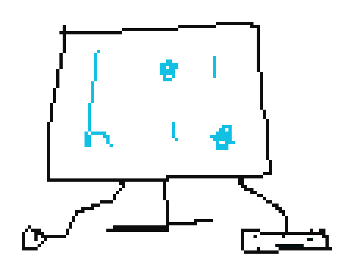 [db4a5b] Computer running my first ever pixel art