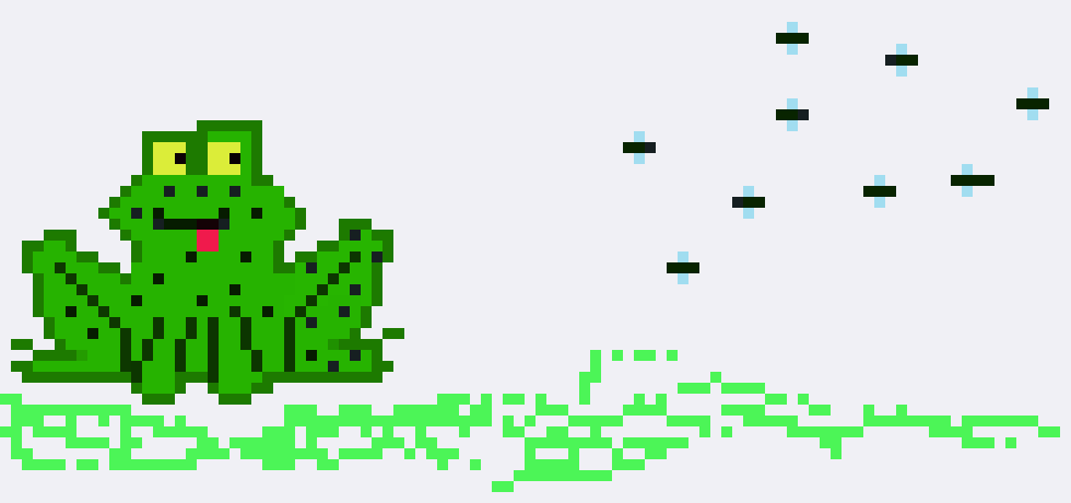 [9c68ab] hungry frog by ara