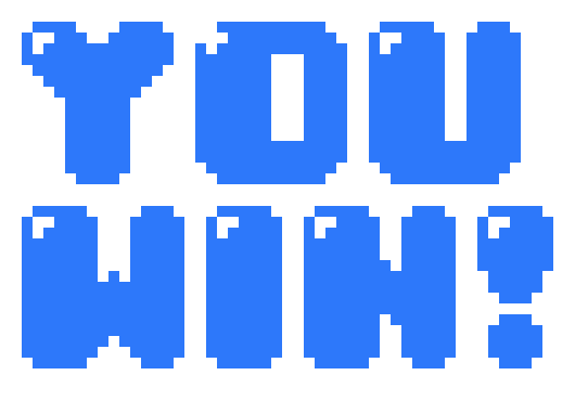 [31aeca] You win! Game over pixel transparent