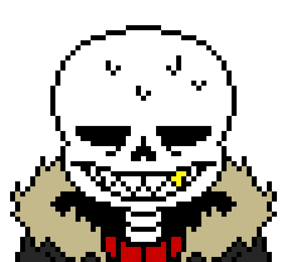 [7ce906] A button, and a mario looking person -UnderFell Sans