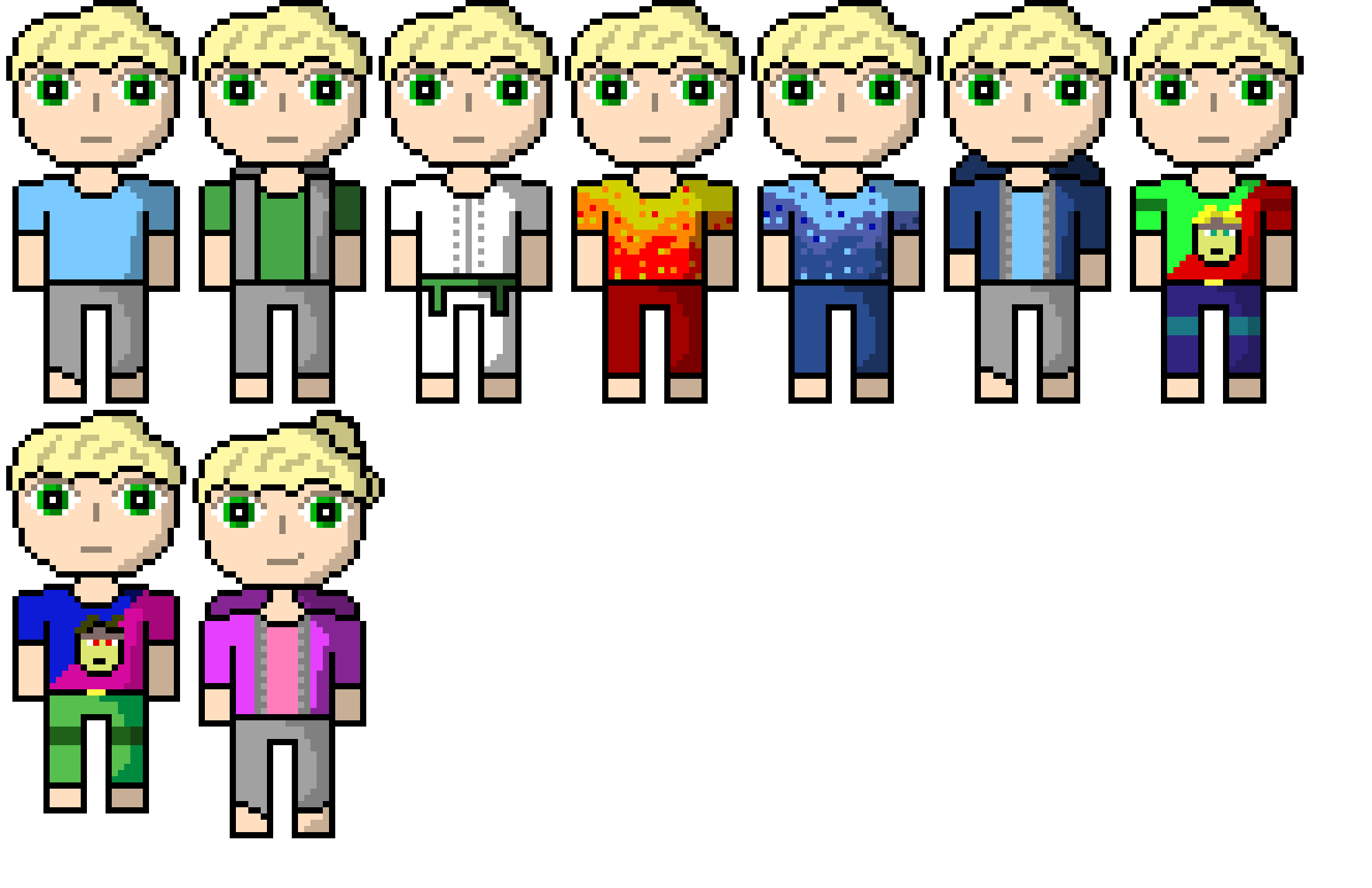 [e16e82] Every Lucas outfit so far.