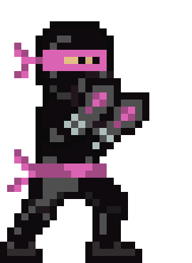 [bcb7cc] pink Ninja walking 1
