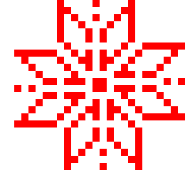 [e850b1] red snowflake