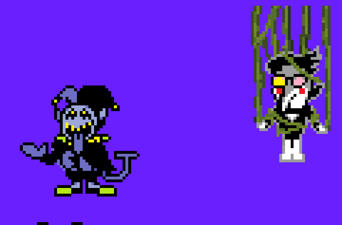 [d0ab54] Springrat-(Jevil and Spamtons friendship in a nutshell)