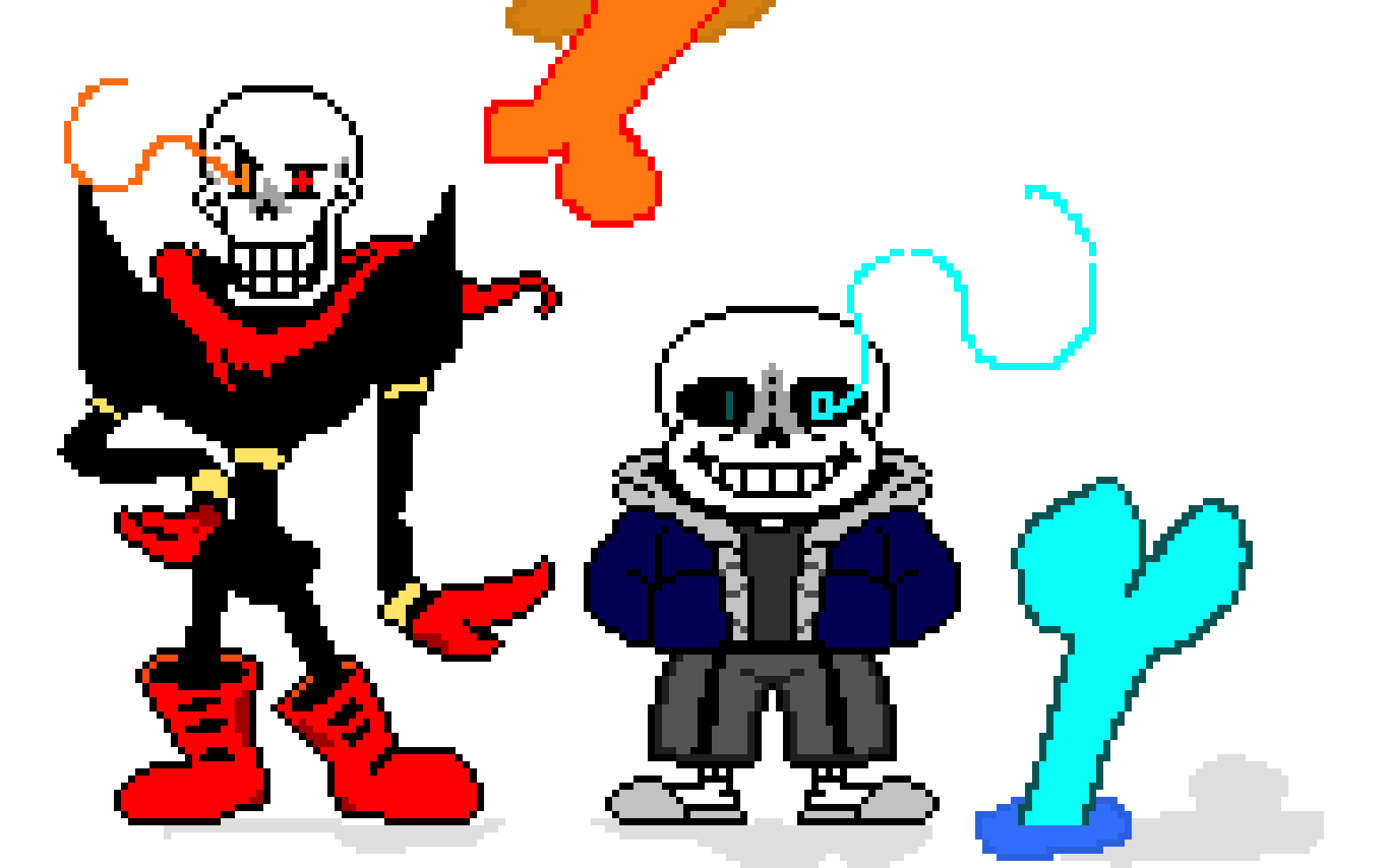 [2fbf6b] Undertale: A Bad Idea. Papyrus and Sans LVL1 Battle Sprite ((look at desc))