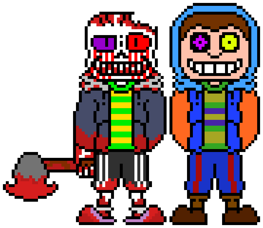 [d6b045] Protector Jacob: I have an announcement Multiverse is a Raindow Idiot he sent out his sussy blaster in Terrorverse's face so guess what? here's what my blaster looks like *Holds a machine gun* ALL Metal, no bones I'm going to shoot at that rainbow idiot right now! *Uses the Machine gun to kill Multiverse Sans*