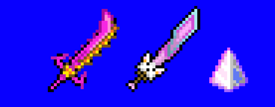 [9664c4] Star Wrath, Meowmere, and The Last Prism.