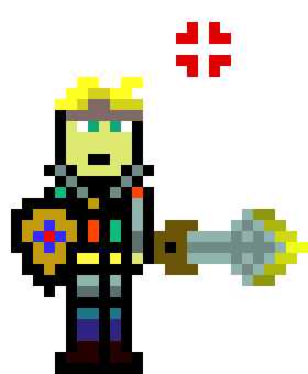 [f943f0] *Grabs his sword and plants it into the Virus blaster*