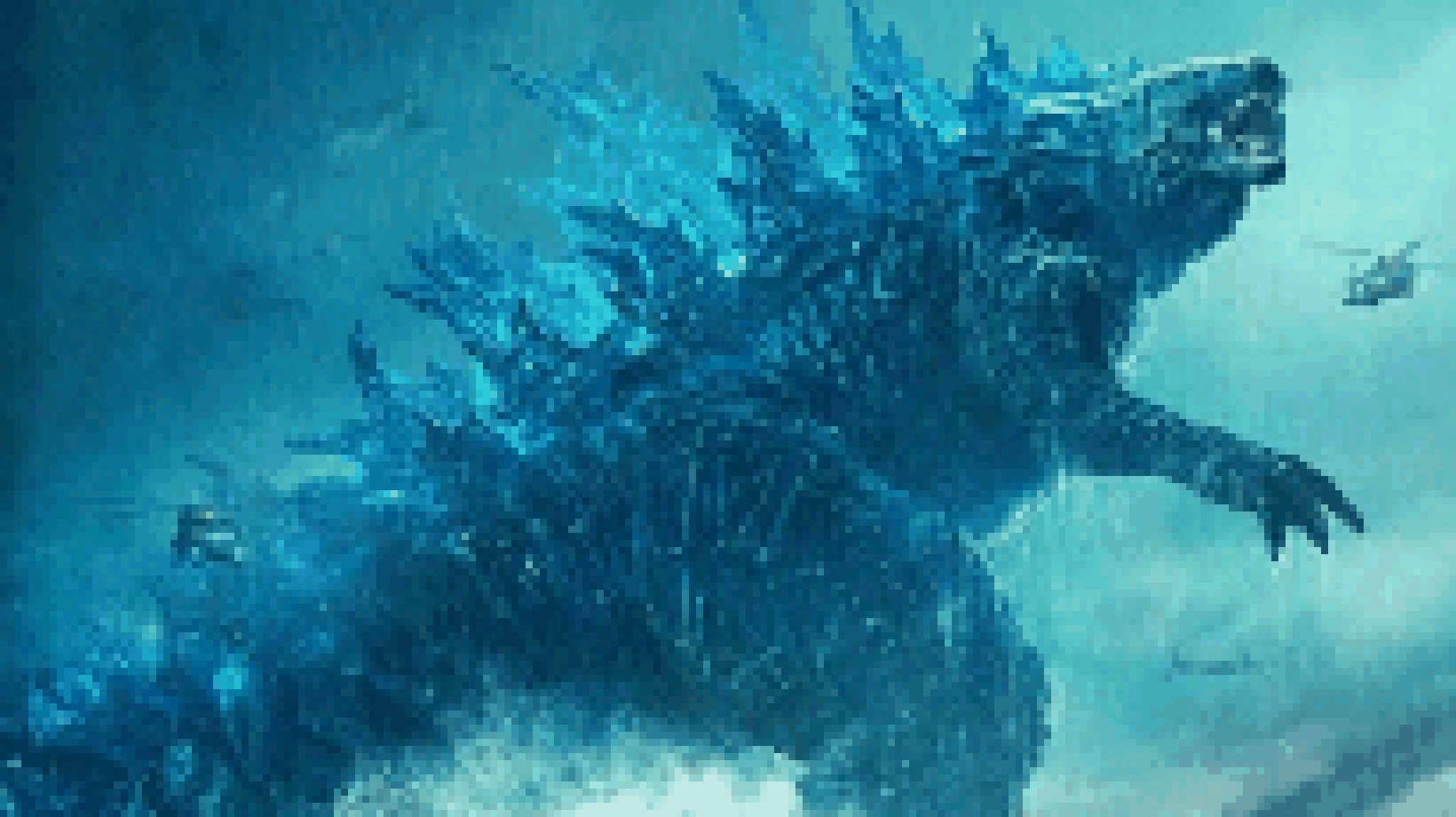 [4076f0] -godzilla comes out of the ocean, roaring- -GODZILLA (cleetus