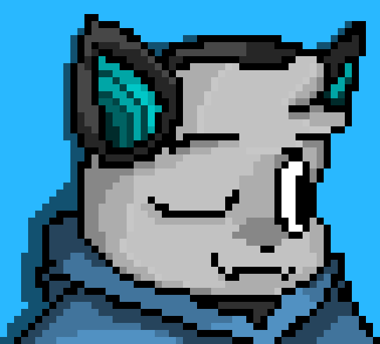 [038bf1] *Music would blast in his ears/headphones as he walked by the two robots... he'd seen more advanced models in his time...*