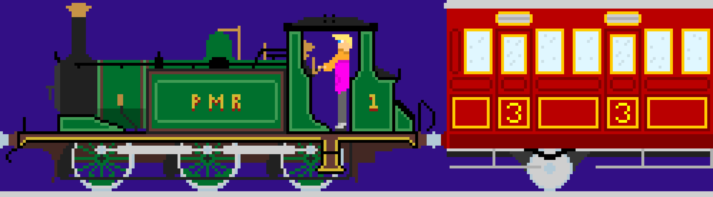 [000885] *'Twas nighttime, and the late train waited at PAM's terminus*