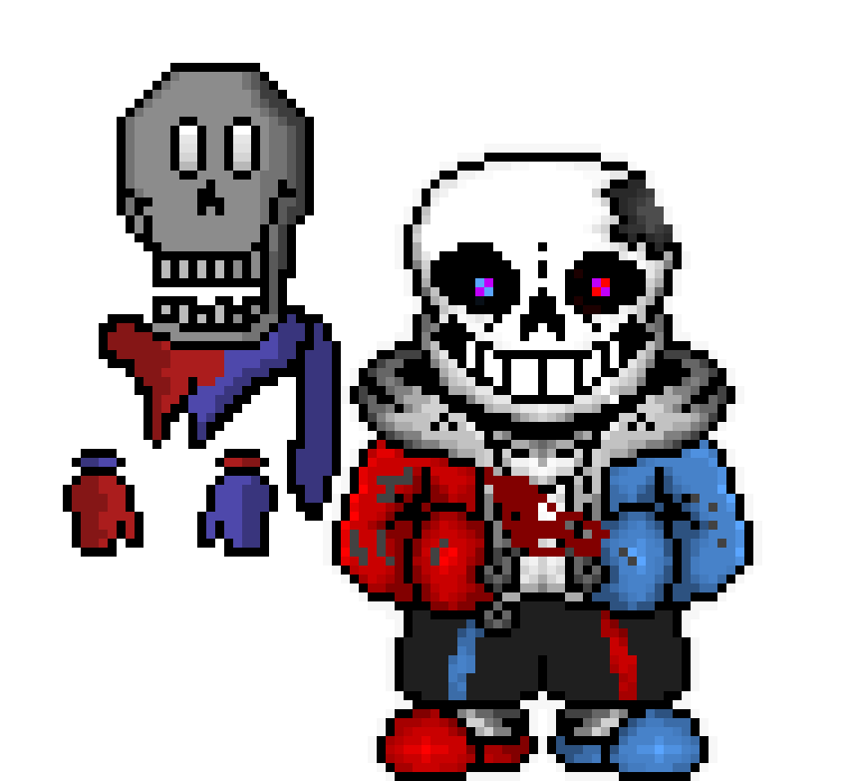 [fc6325] thats it im tired of waiting... (summons 1 quadrillion bones) d i e (aims and shoots them all at blue) hahah eheheh HAHAHHAA