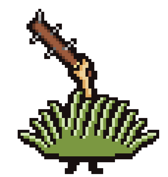 [b0303f] *A bush springs to life as a spiked club emerges from inside and rushes at the duo. https://www.youtube.com/watch?v=rn1fVO-ZgGc plays*