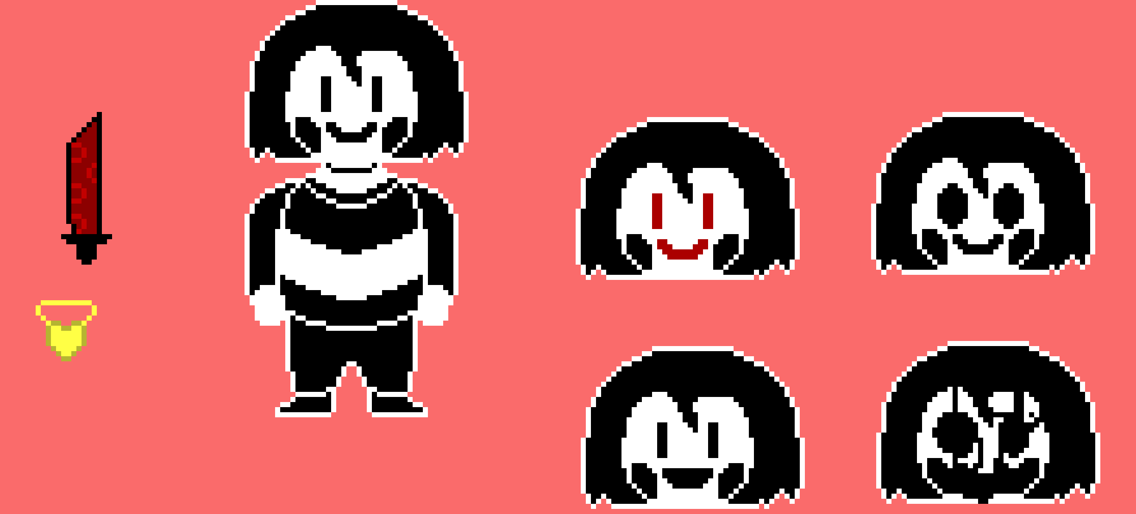 [ad3579] Chara Sprite & Faces & Weapon & Locket