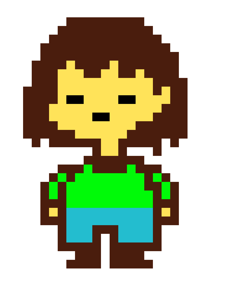 [acbc50] *Well i found this frisk sprite and made it with the green shirt