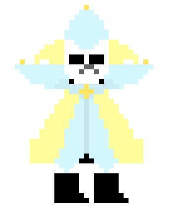 [1a18a3] Right/White [Dimentio Mask Half Person] Pixel Art Version.
