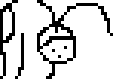 [f7c573] *black blobs with tiny white eyes