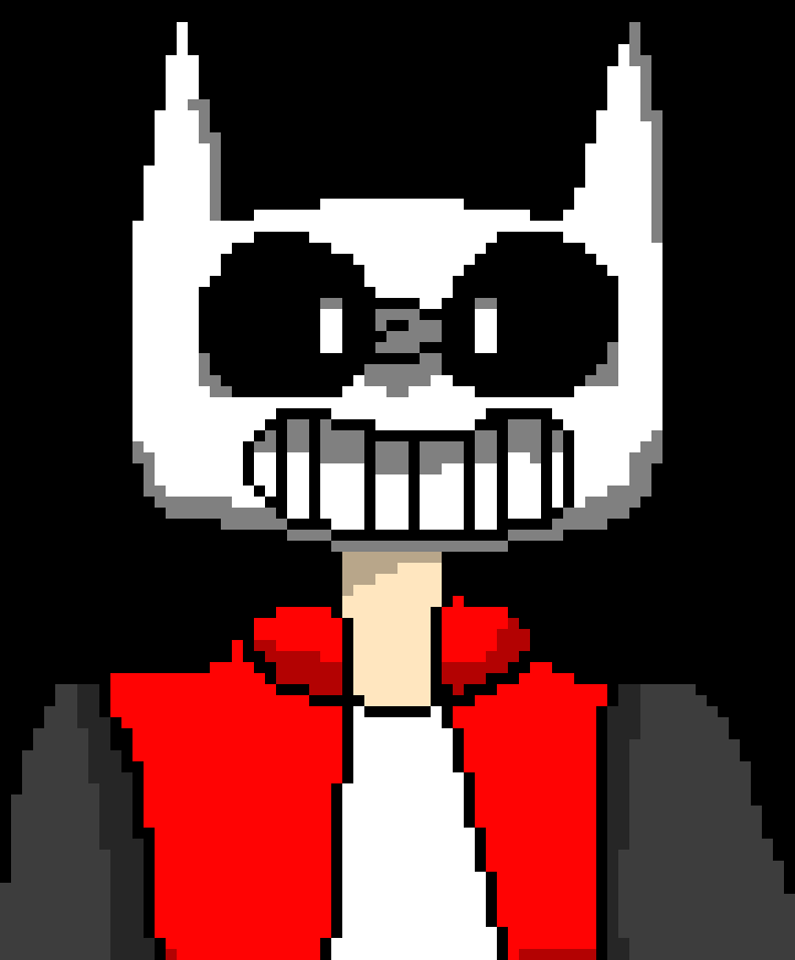 [a81234] -inferno is sitting on a roof with his mask up eating a baguette-