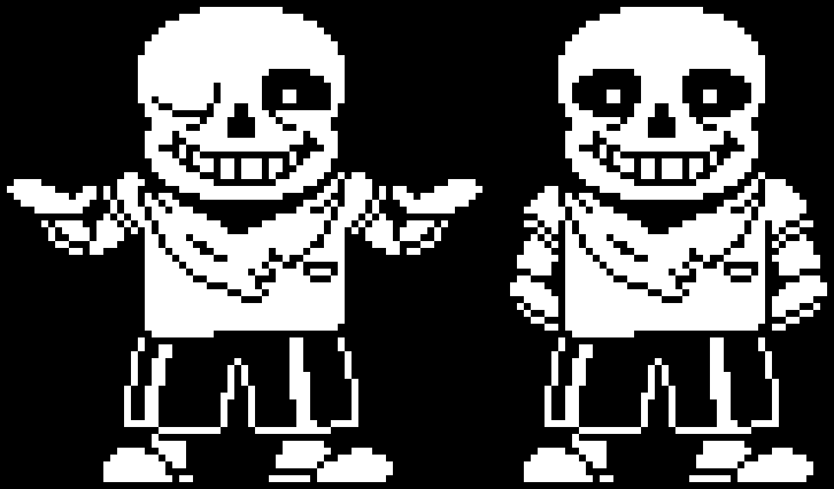 [9664c4] PeterPlay19's Final Underswap Sans Battle Sprite Update. ( Black and White Version )