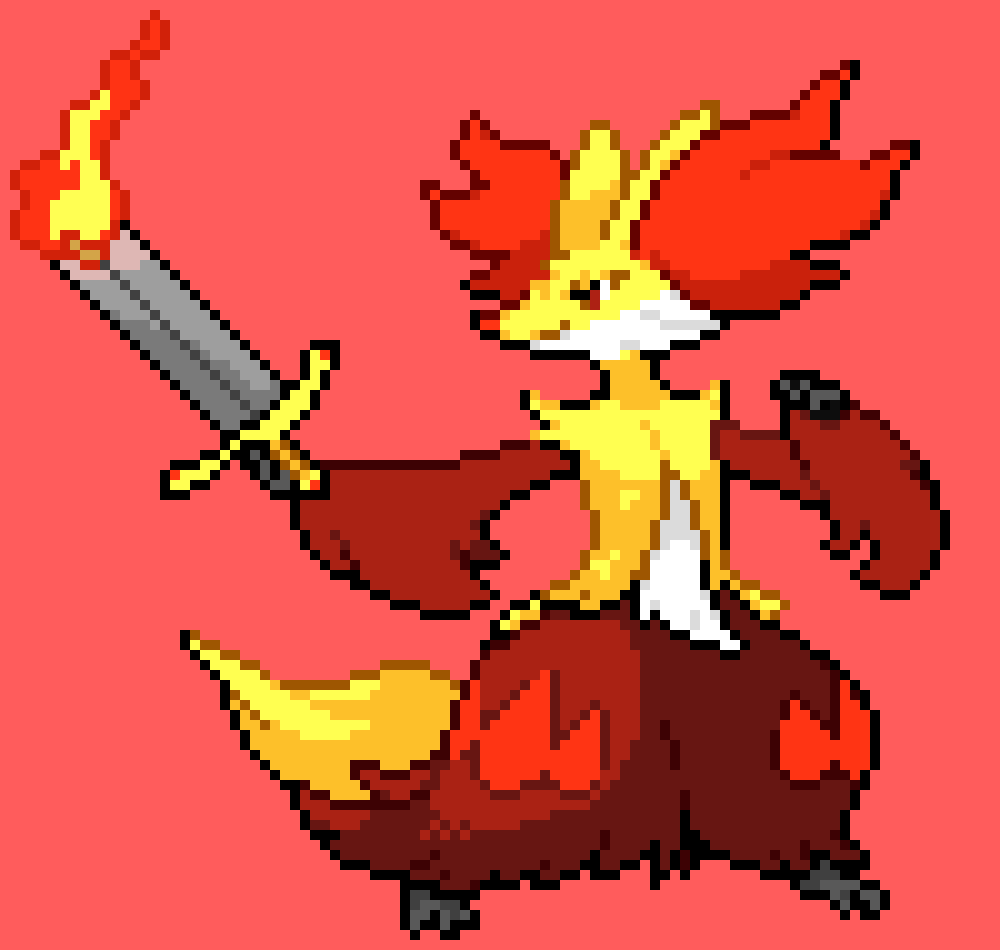 [390dcd] Delphox with sword