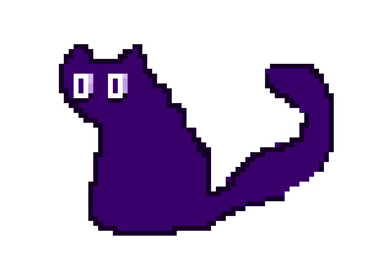 [68cde9] creepy dark purple cat
