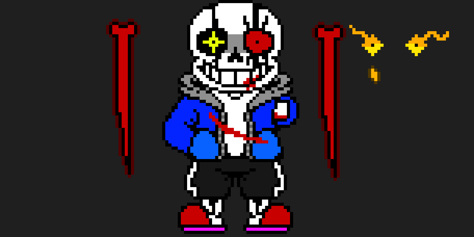 [2ccbeb] In this one .... his glowing eye change into the glowing eye that wasn't suppose to exist in the AU he is at -DST