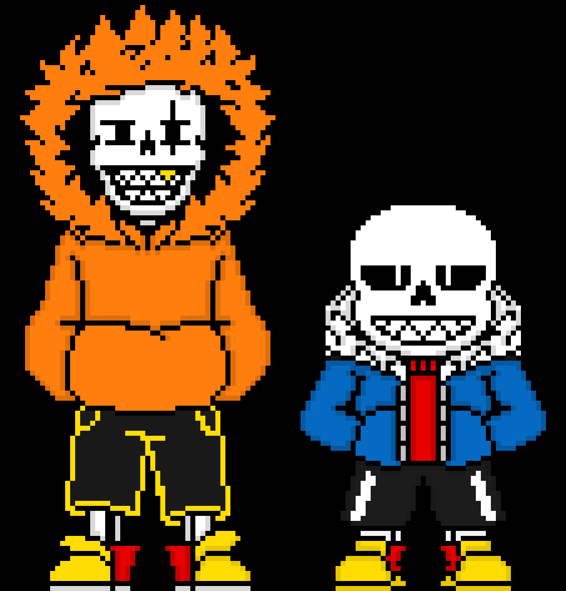 [b63bdb] Kitt: "yeah, but our goal isn't to kill you, just keep you busy" *FT makes bone walls around DustDust, and Kitt makes blue and red bone walls go through the box* (Red bones is like a blue bone attack)