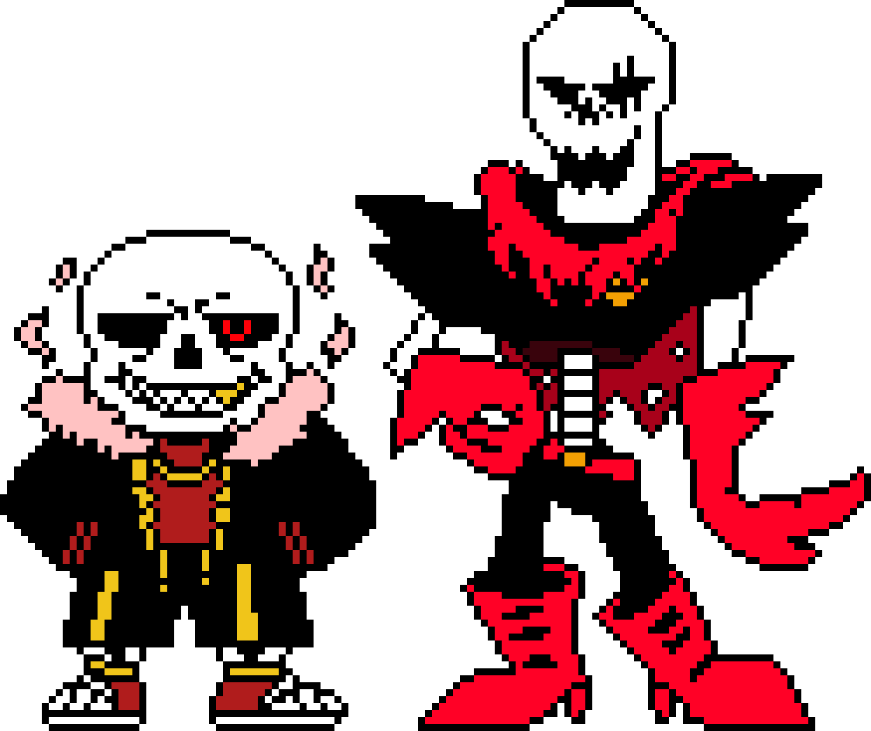 [76237e] Underfell/Canonfell Sans and Papyrus The Skeletons.