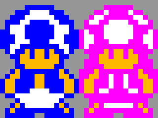 [cb38c5] 8-Bit Toad & Toadette (SNES SMB)